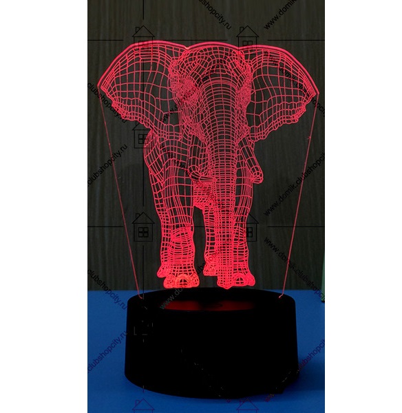 Lampa s 3D iluzí, Slon